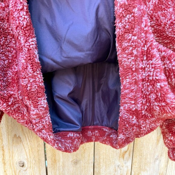 Patagonia‎ Glissade Deep Pile Fleece Pullover Kimono Red Size Large Vintage 90's - Picture 12 of 14